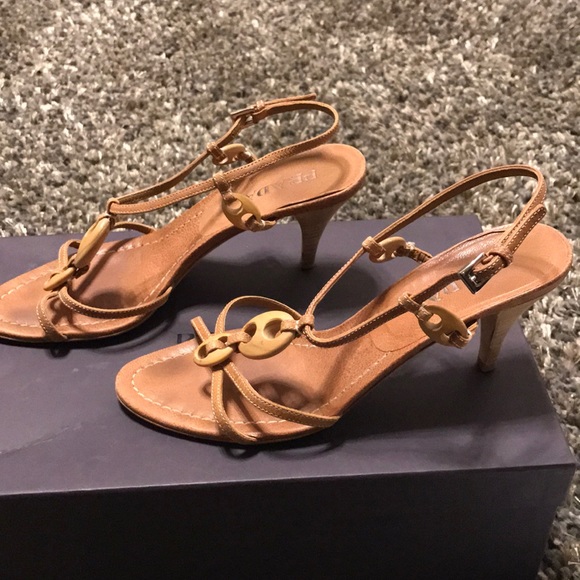 Prada Shoes - Prada Sandals, heels Antic Wood size 37 7m